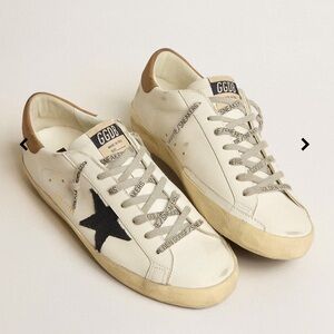 Golden Goose Sneakers in Cream and Tan with Star